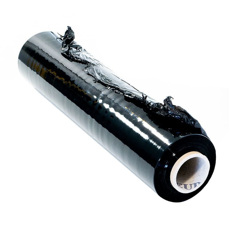 1 Film étirable noir 450mm x 300m auto rétractable 17µ - Harry plast